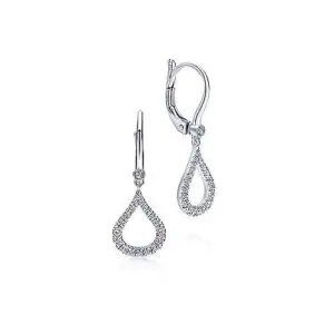 Gabriel & Co. 14K White Gold Diamond Pave Droplet Earrings