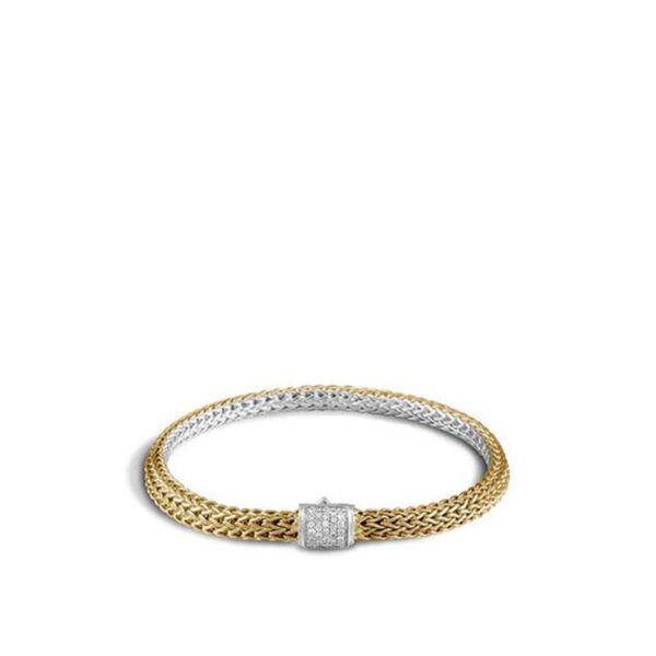 John Hardy Classic Chain Reversible Bracelet with Diamonds