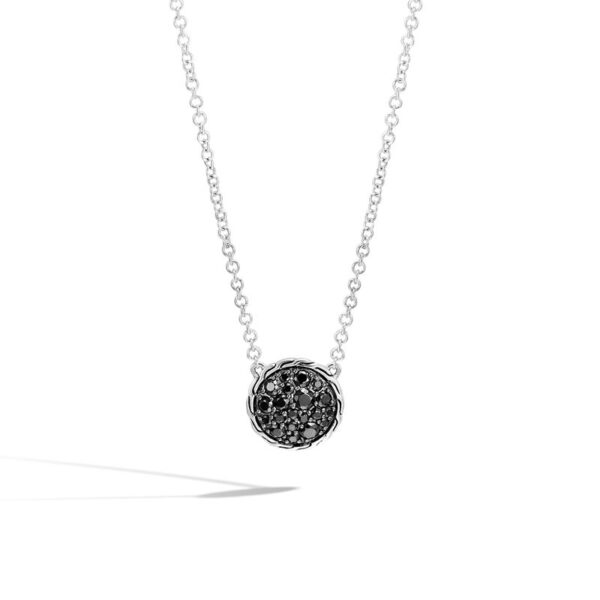 John Hardy Classic Chain Round Necklace with Black Sapphire, Black Spinel