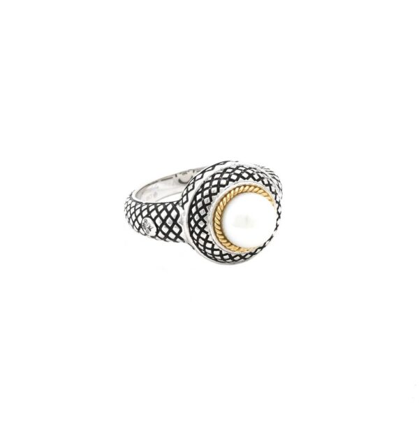 Andrea Candela 18K and Sterling Silver Pearl Ring