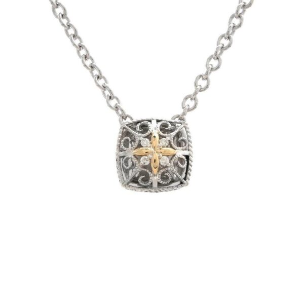 Andrea Candela 18K and Sterling Silver Diamond Vintage Necklace