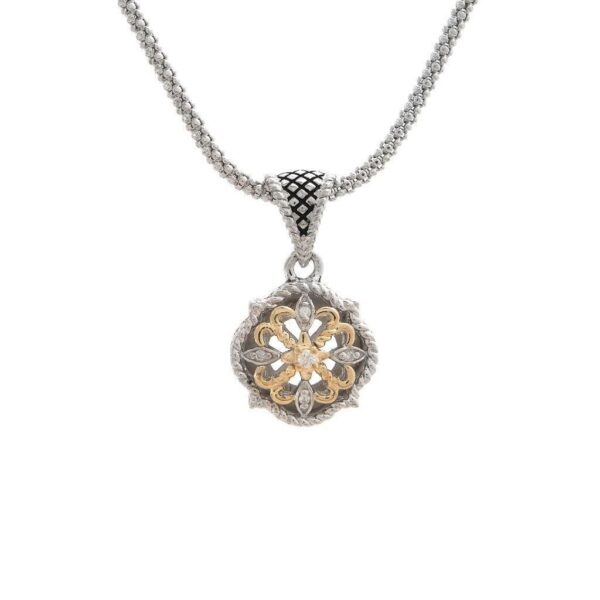 Andrea Candela 18K and Sterling Silver Diamond Vintage Necklace
