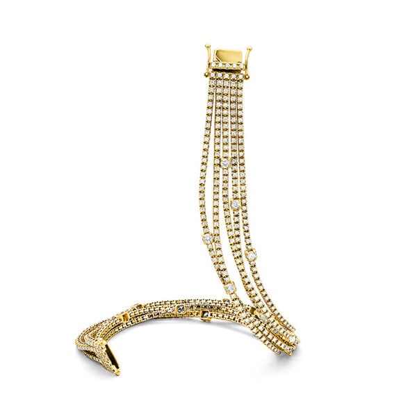 Facet Barcelona 14K Yellow Gold 5-Row Diamond Bracelet