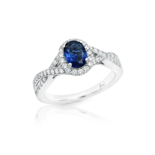 Fana 14K White Gold Sapphire Diamond Fashion Ring
