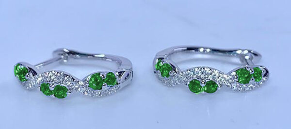 Fana 14K White Gold Emerald Diamond Earrings