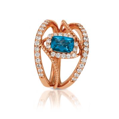 Le Vian 14K Strawberry Gold® Deep Sea Blue Topaz™ Ring