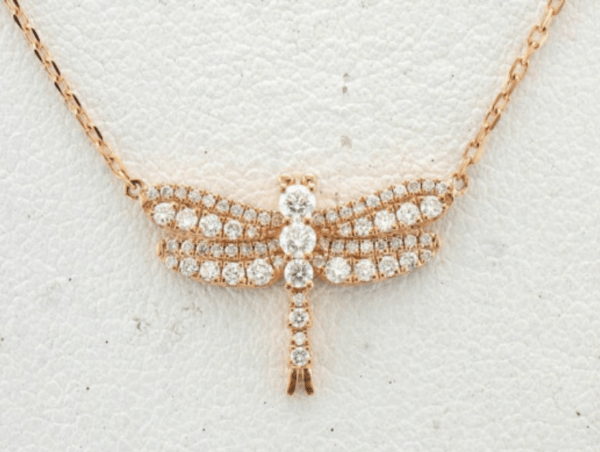 Le Vian 14K Strawberry Gold® Vanilla Diamonds® Dragonfly Pendant