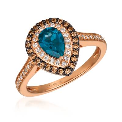Le Vian 14K Strawberry Gold® Deep Sea Blue Topaz™ Ring
