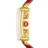 Michele Deco Sport 18K Gold-Plated Ruby Red Leather Watch - Image 2